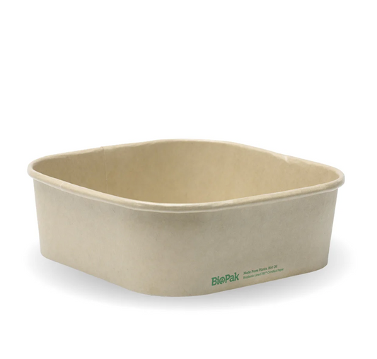 1,000ml Kraft BioBoard Square Takeaway Base - 300/carton