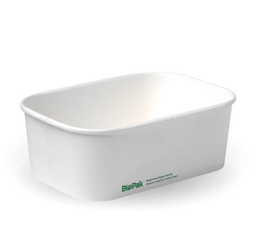 750ml White BioBoard Takeaway Base - 300/carton