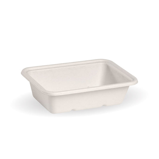 600ml White Plant Fibre Takeaway Base - 500/carton