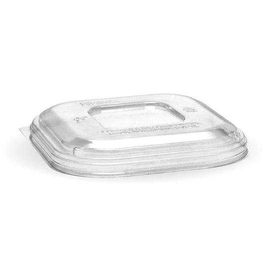 280 - 630ml Square Dome PLA Clear Takeaway Lid- 600/Carton